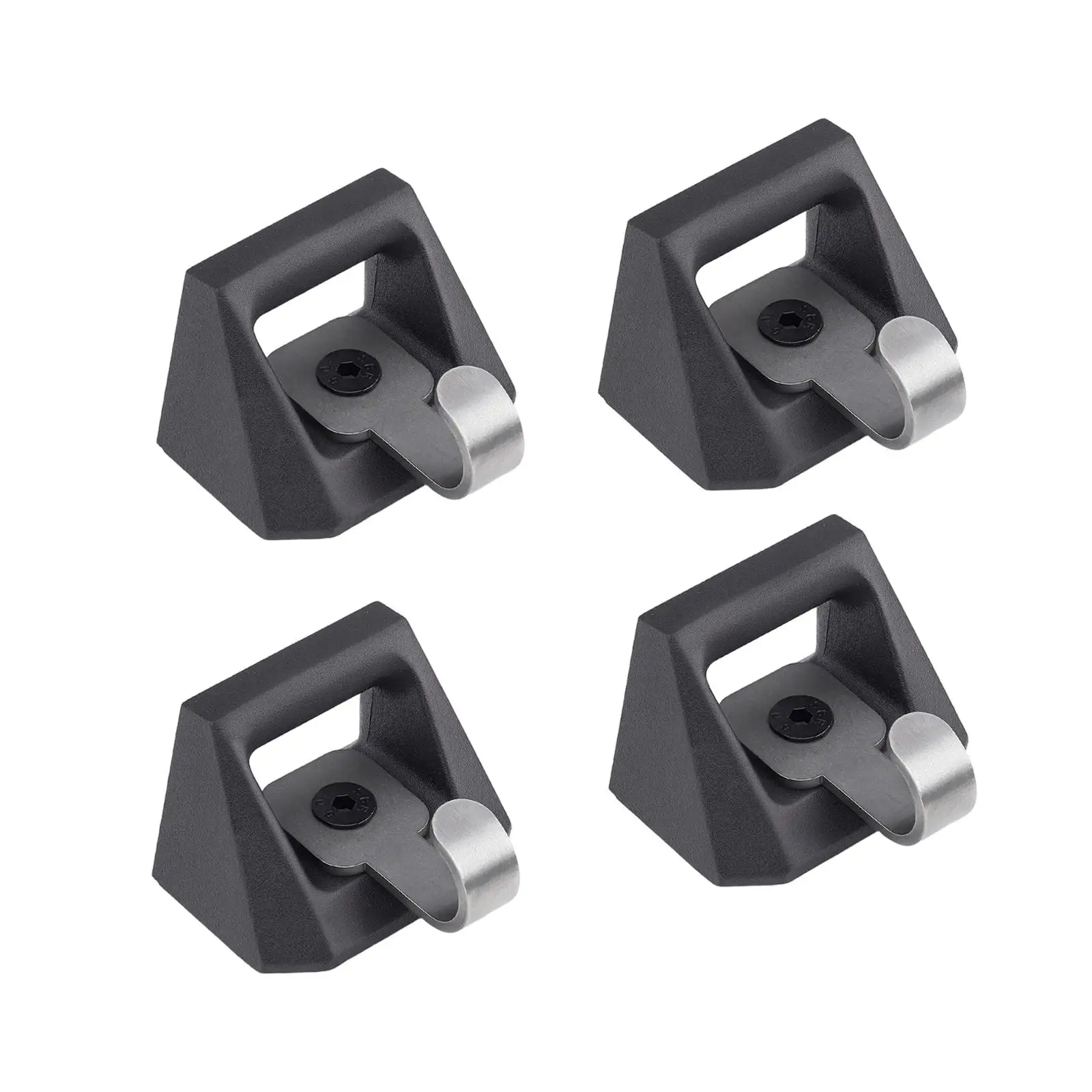 

Комплект из 4 гибких крюков-фиксаторов для L-образных направляющих, усиленные сменные крепления для крепления груза, крюки из алюминиевого сплава для направляющих крепления кузова Tesla 2024+