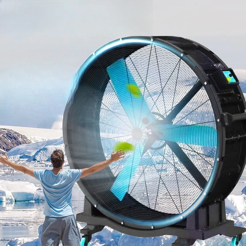 Permanent magnet variable frequency industrial fan high power floor hand push commercial workshop factory mobile fan