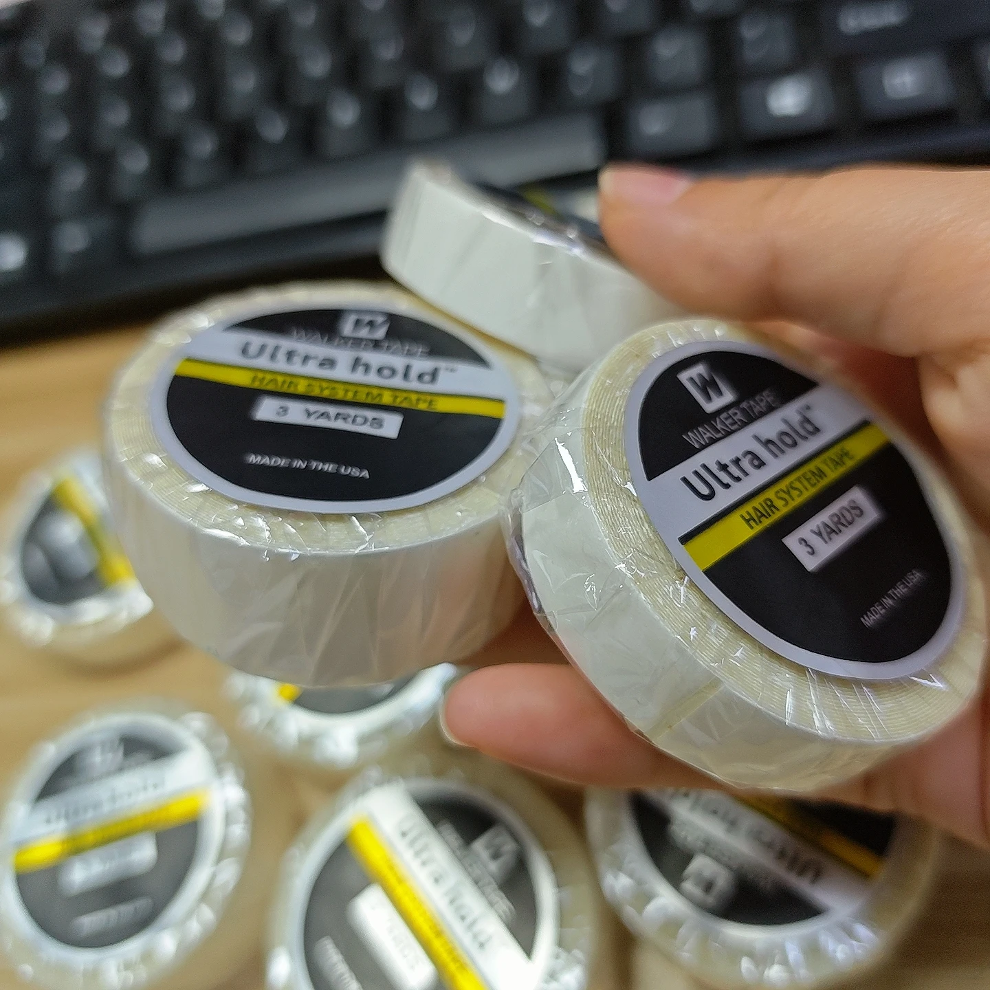 

3yards*0.8cm 10/5/3/2/1rolls Ultra hold hair system tape in hair extensions super tape Invisible double sided tape wig glue tape