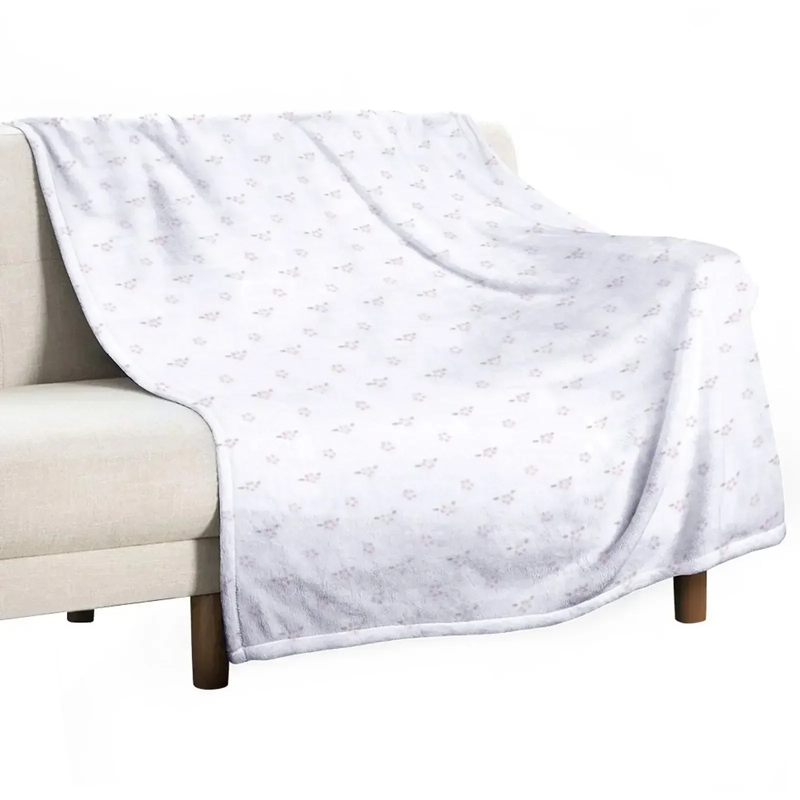 Cute Coquette pale pink flower repeating pattern Throw Blanket for sofa Single Heavy Furry Bed Retros Blankets
