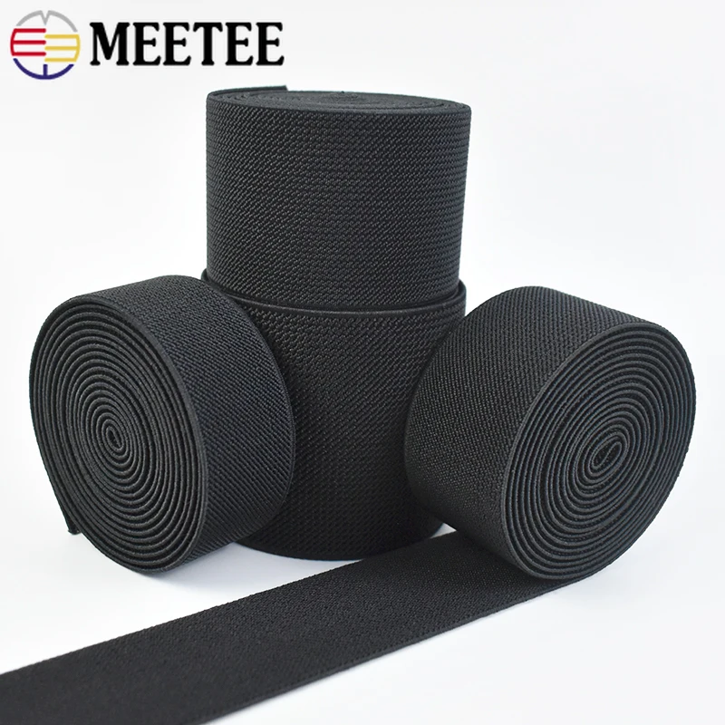 

1-5M 20-70mm Black Nylon Rubber Bands 1.5mm Thick Elastic Band Belt Sling Skirt Waistband Stretch Tape DIY Sewing Accessories