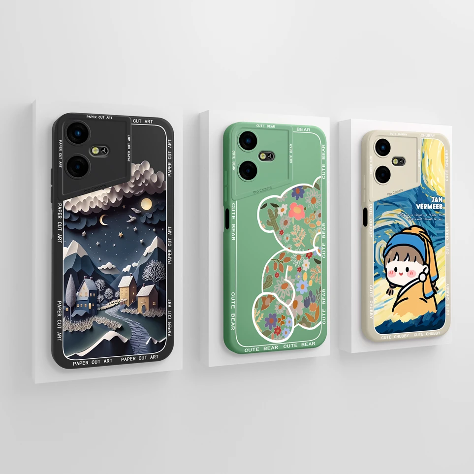 Tecno Pova Neo 3 용 정교한 케이스, 플로럴 스타 소프트 실리콘 카메라 보호 휴대폰 커버, Pova Neo3 Coque Funda LH6n 쉘