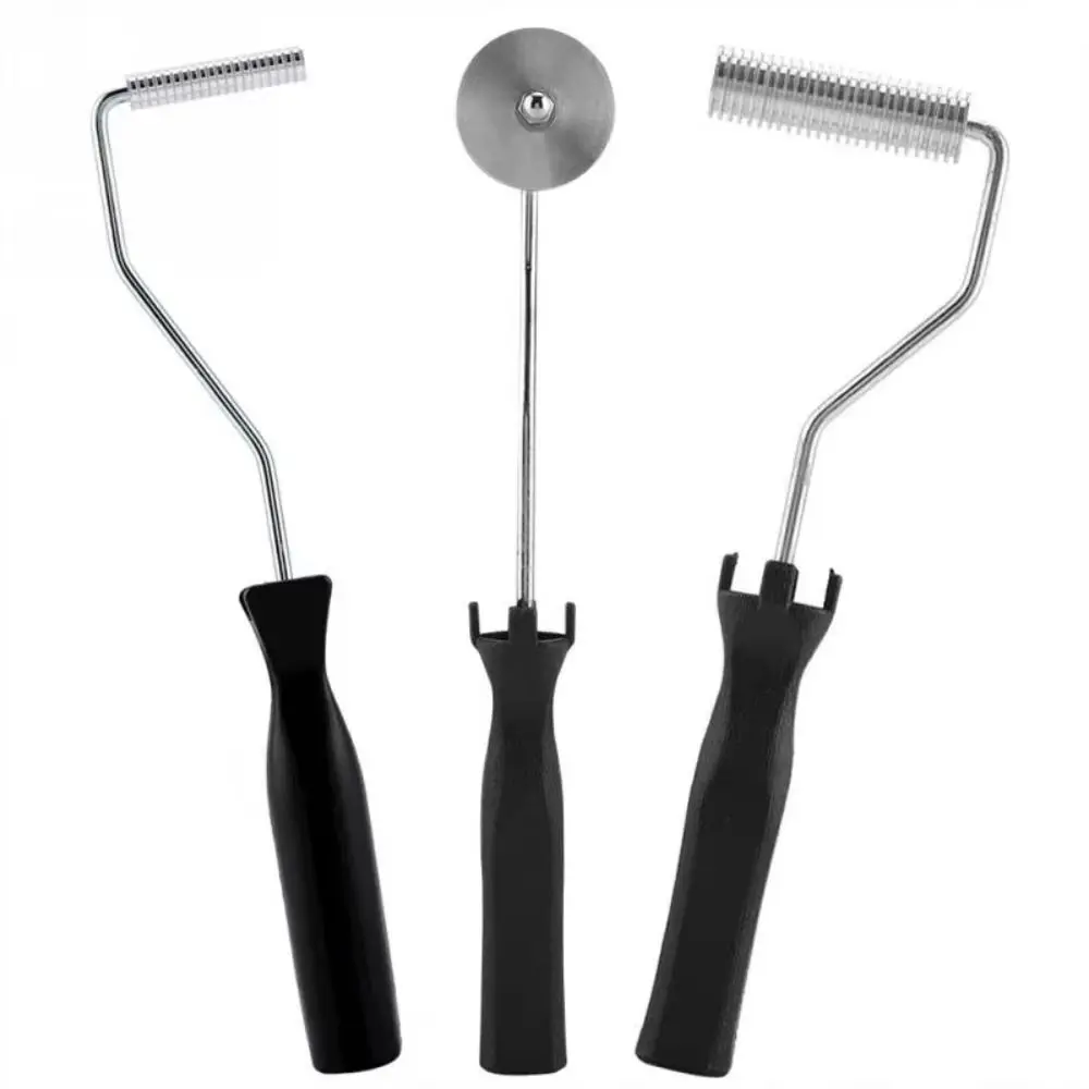 

3pcs/set Non-slip Fiberglass Roller Tools Multifunctional Portable Fiberglass Bubble Paddle Tool Aluminum Alloy Wear Resistant