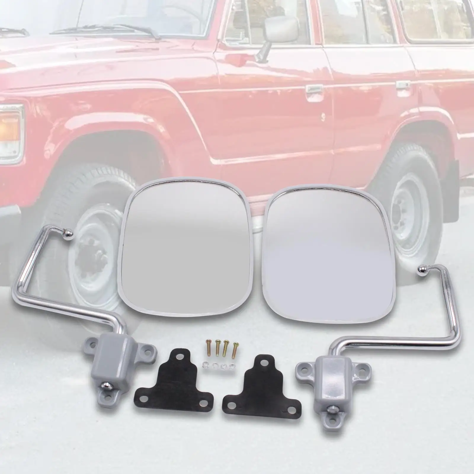 

Sturdy Metal Door Mirrors Practical Rearview Mirror Replacement for Landcruiser BJ40 BJ42 J45 FJ45 HJ45 HJ47 2 Door