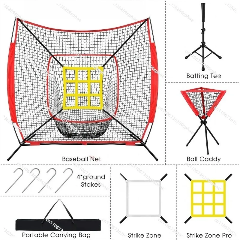 Baseball Full Set Big Pocket Training Net Combination Set Baseball Softball Pitching Practice  Strike Training