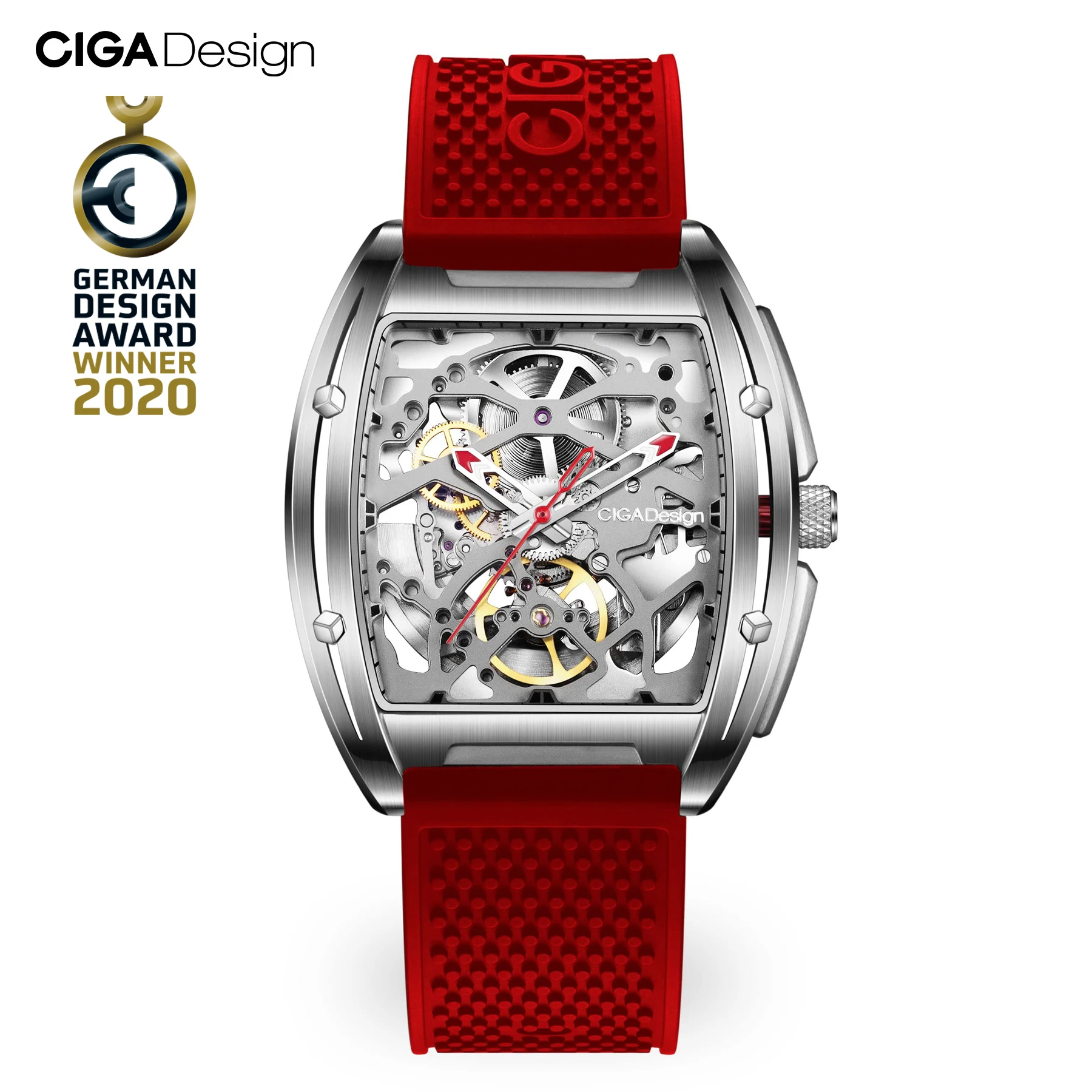 Reloj Automático CIGA Design con esqueleto para hombre, reloj de pulsera mecánico serie Z, caja de acero inoxidable, reloj de cristal de zafiro, 2