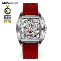 CIGA Design Skeleton Automatic Watch Men Z Series Mechanical Wristwatch Stainless Steel Case Sapphire Crystal Timepiece 2 Straps