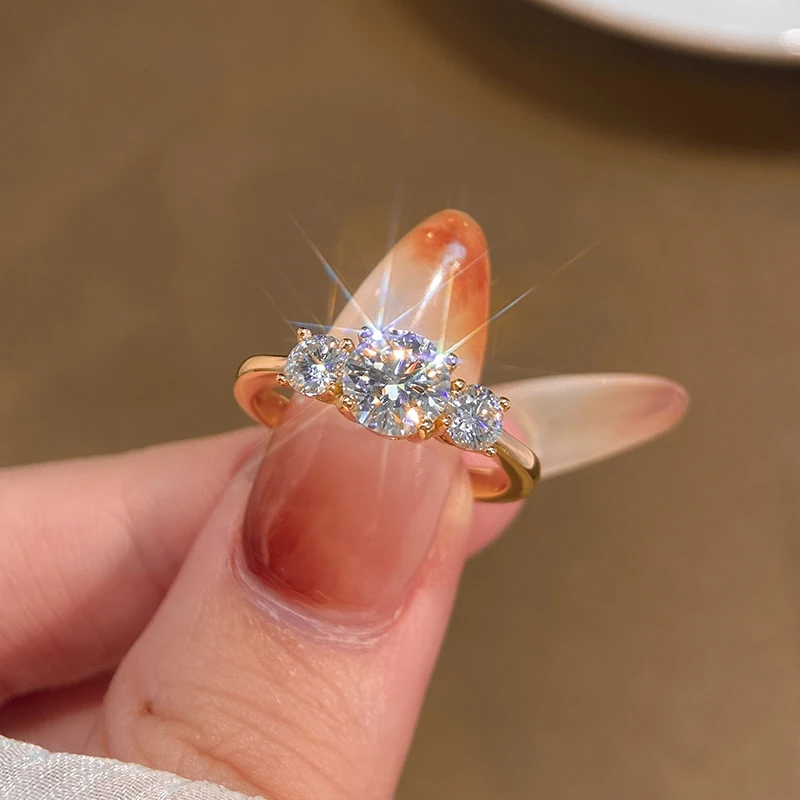 

KNB блестящие настоящие 1 карат D цвет муассанит с бриллиантами обручальные кольца для женщин оригинальные стерлингового серебра 925 пробы роскошное качество ювелирные изделия