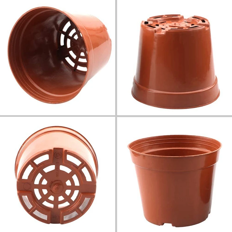 100Pcs 8.5CM Round Plastic Plant Pots Small Flower Pots For Plant Nursery Small Potted Plants