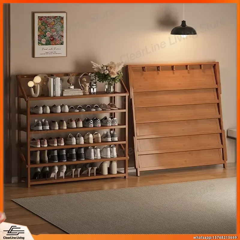 Installation-Free Shoe Rack for Living Room Foldable Space Saving Entryway Shoe Organizer Home Storage Solution with Non-Slip