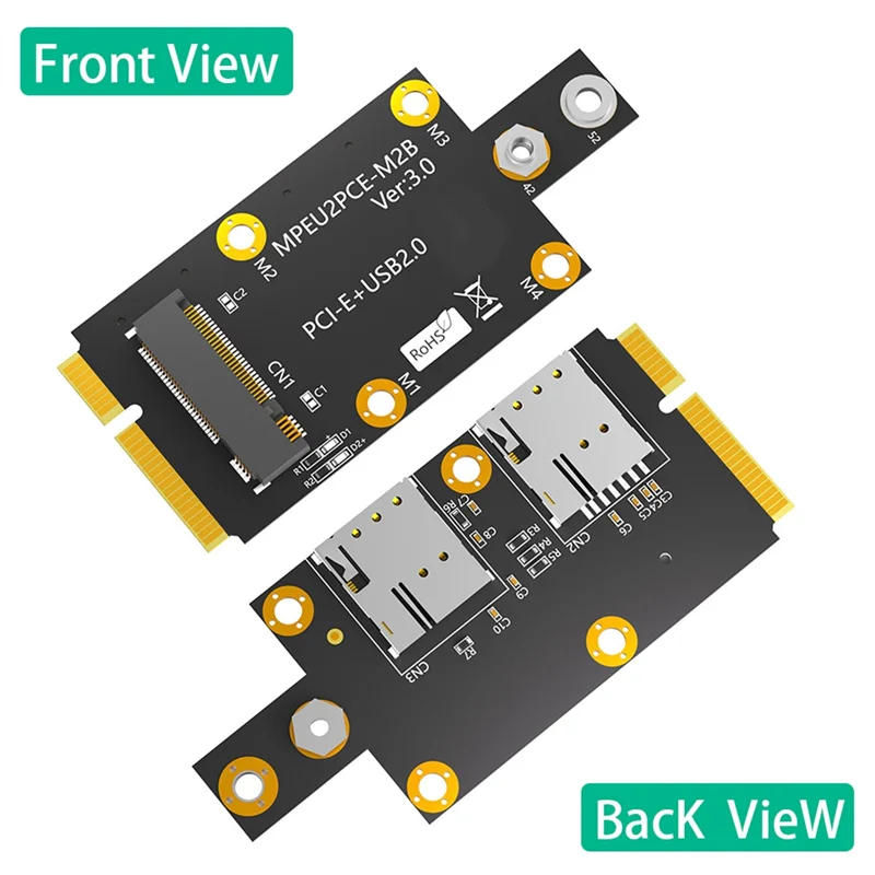 

Адаптер AM-M.2 Key B к Mini PCI-E, ремешок с двумя NANO SIM-картами, поддержка адаптера 3G/4G/5G, как показано на рисунке печатной платы, многофункциональный, удобный модуль