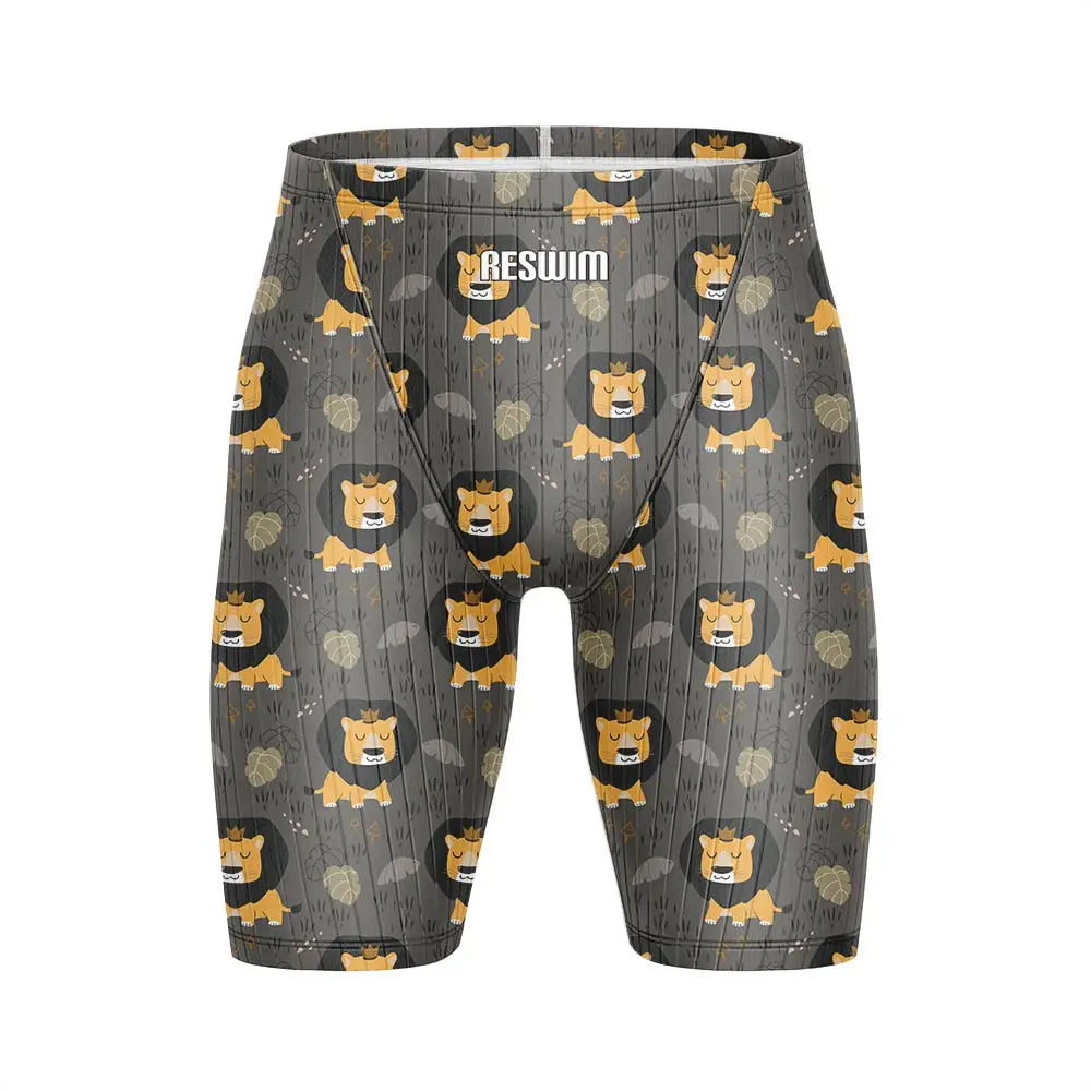 Summer Men's Swim Jammer Swinsuit Short Endurance Athletic Training Swimming Trunks Water Sports Elastic Shorts Swimming Suit