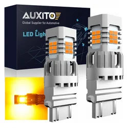AUXITO 2Pcs P27/7W T25 3157 LED Bulb Amber Canbus Error Free P27W 3156 3157 LED Turn Signal Light Canbus Amber No Hyper Flash