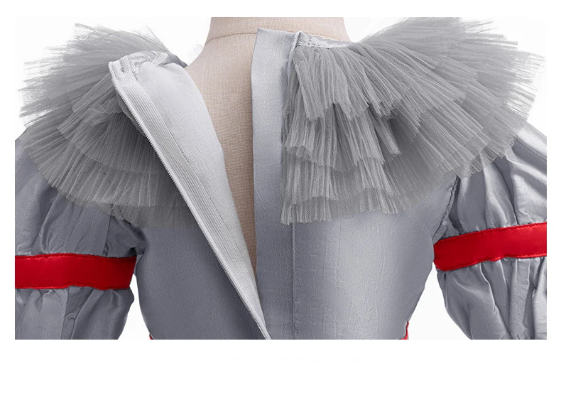 Mädchen Jungen Halloween Graues Joker-Kostüm Tutu-Kleid Gruseliger Clown Kinder Karneval Party Cosplay Kinderoutfit – Detail 11