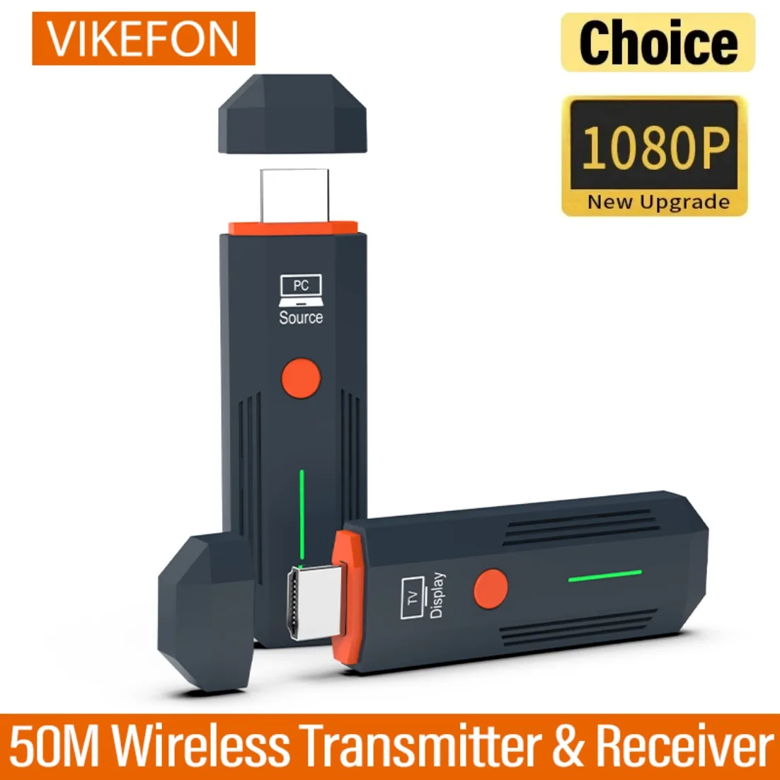 HDMI-Compatible 50M Wireless Video Transmitter Receiver Kit TV Stick Dongle Adapter for PC Camera Laptop To Projector Monitor TV