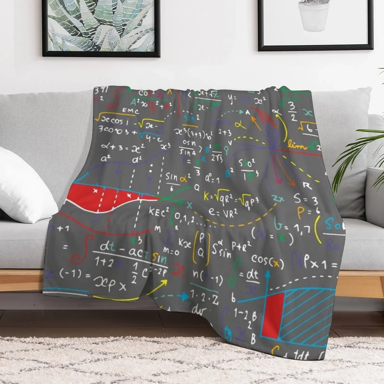 Math Handwritten Throw Blanket Plaid Decorative Throw Hair Sofas Blankets