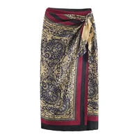2025 otoño nueva ropa de mujer moda casual versátil elegante temperamento estilo de vacaciones falda envuelta paisley