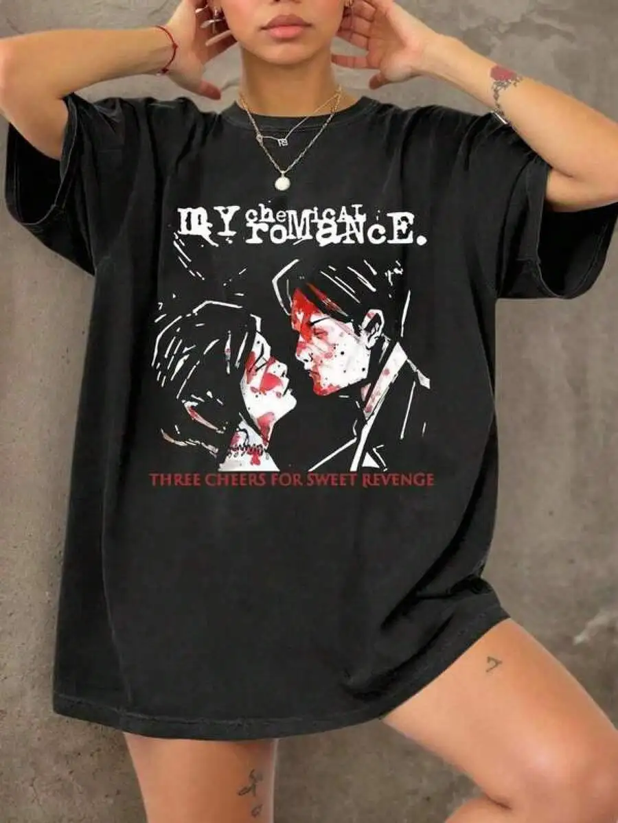 Unique Print Casual T-Shirt My Chemicals Romance T-Shirt Women's Fashion T-Shirt Cool Hip Hop Men's