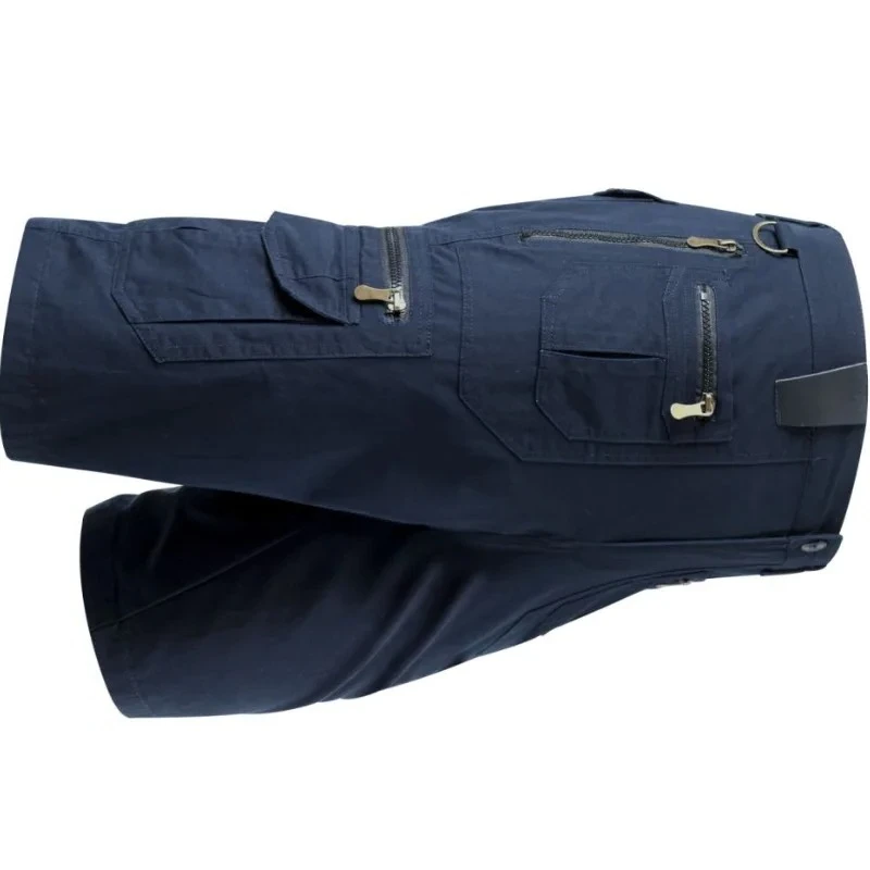 Summer Cargo Pants Man Multiple Pockets Zipper Cotton Fashion Casual Shorts Male Straight Outdoor Sports Knee Length Pants Men