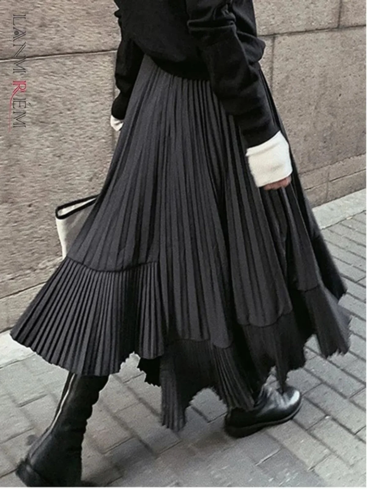 

Необычная большая утягивающая юбка с фианитом и средней талией, уличная юбка-миди свободного кроя трапециевидной формы для женщин в их 20-х годов