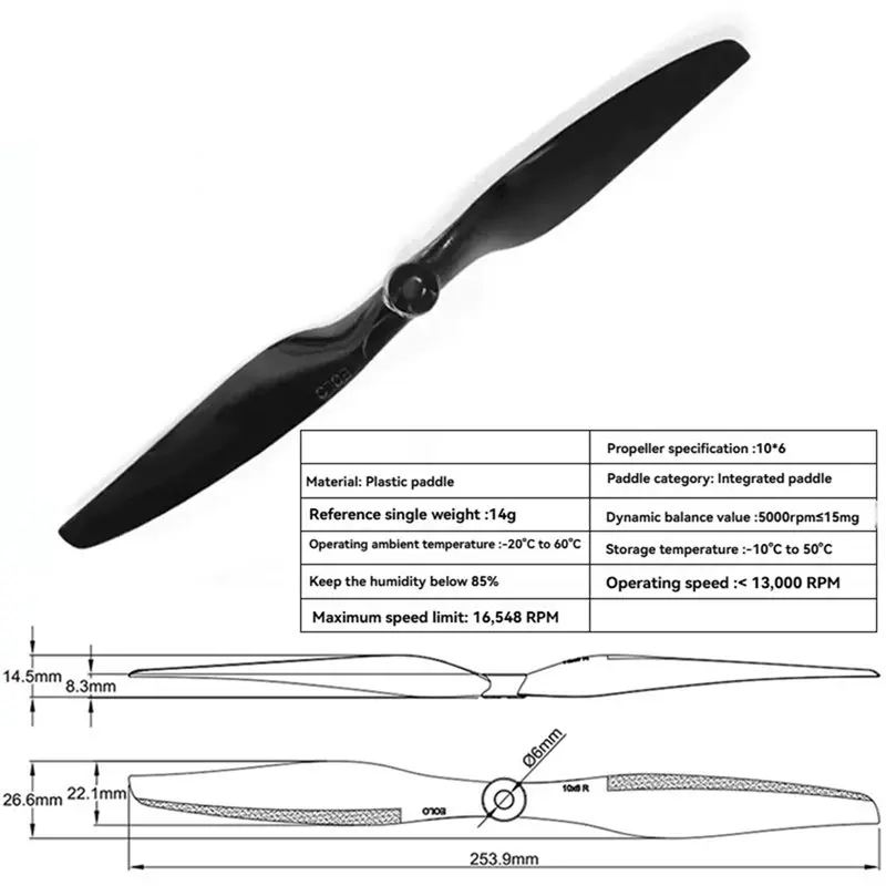【VALUE MONEY】High Performance Propeller 10 Inches Diameter For Fixed Wing RC Aircraft 1 Piece Per Pack