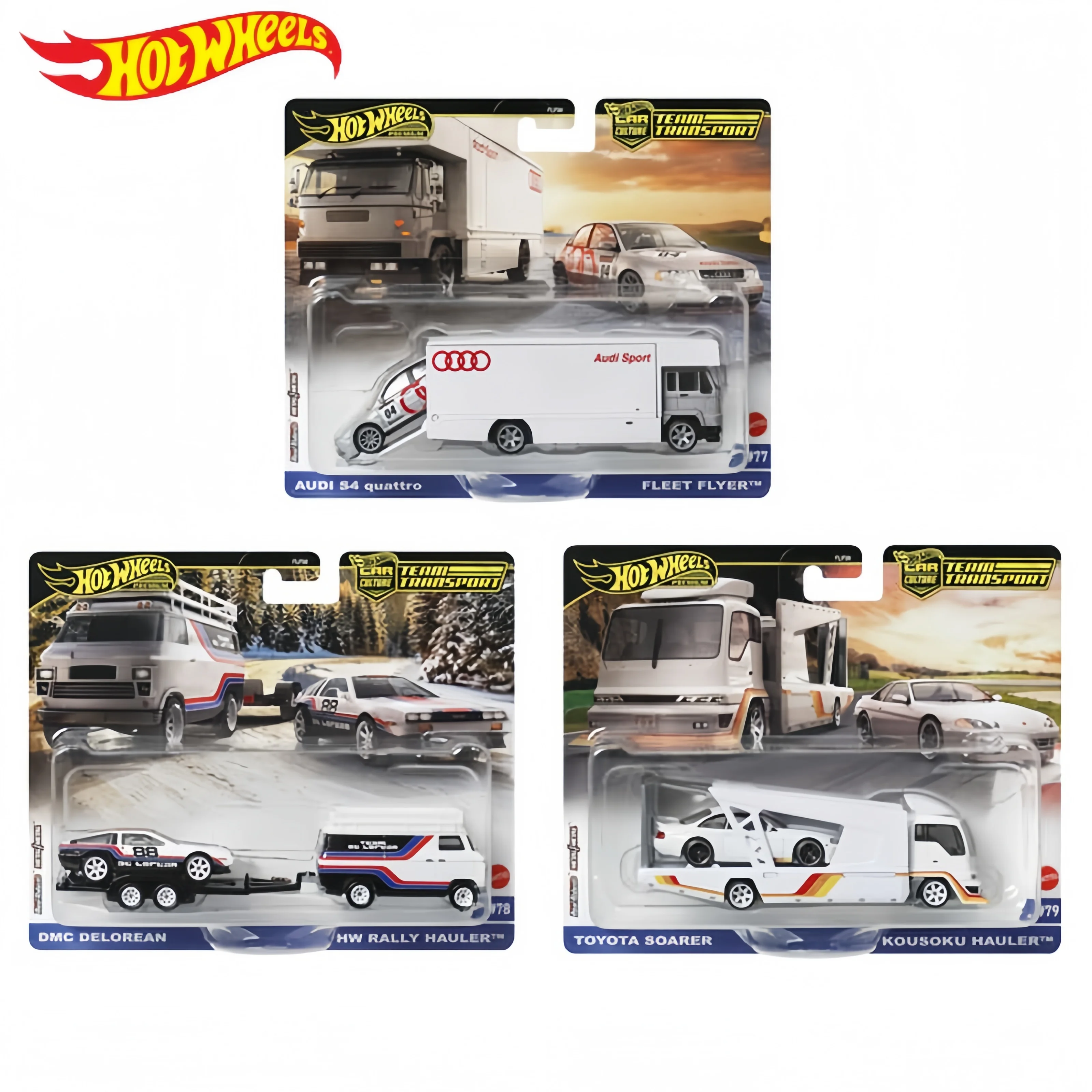 

Hot Wheels Car Culture Series 1/64 Car Model Transport Fleet Audi S4 Dmc Delorean Toyota Alloy Cars Model Boy Birthday Toys Gift
