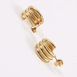 Hot Sale Three -layer Earring for Women Gold Color Stainless Steel Hoop Earring New