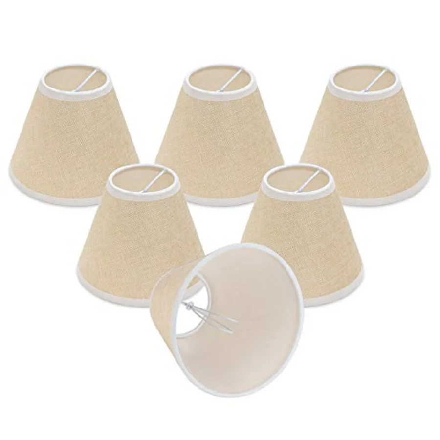 

Small Lamp ShadeONLY for Candle Bulbs Clip-on Drum Lamp Shades Set of 6 3" X 6" X 5