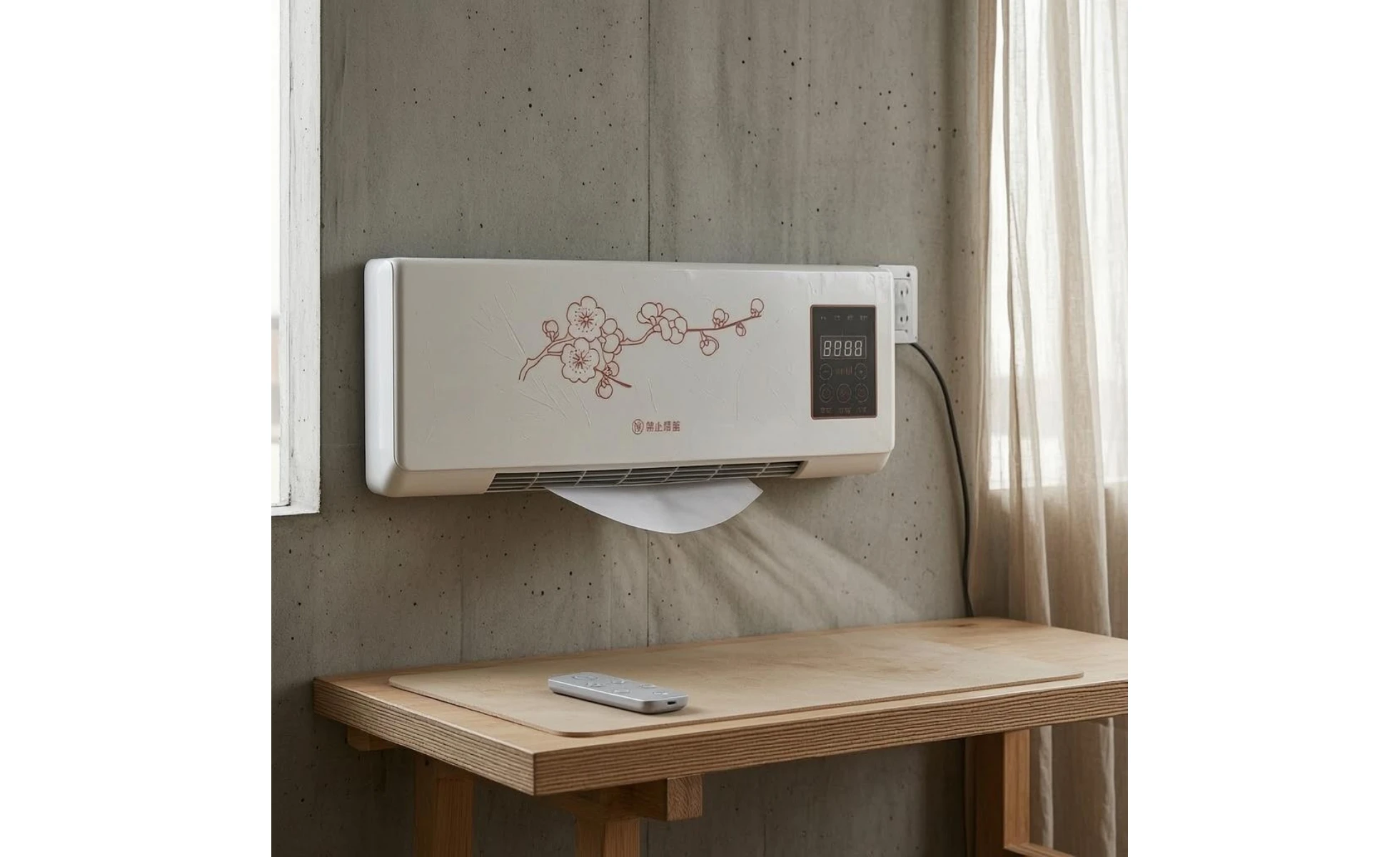 Indoor Cooling and Heating Unit Digital Control Panel Wall-Mounted Air Conditioner Air Conditioner Heater Combo Front Grille