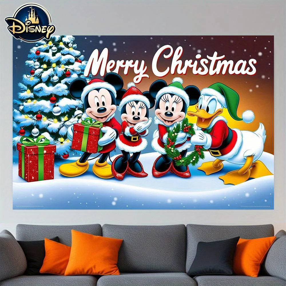Disney Mickey Donald Duck Theme Girl Birthday Party Background Banner Christmas Winter Xmas Photography Decoration