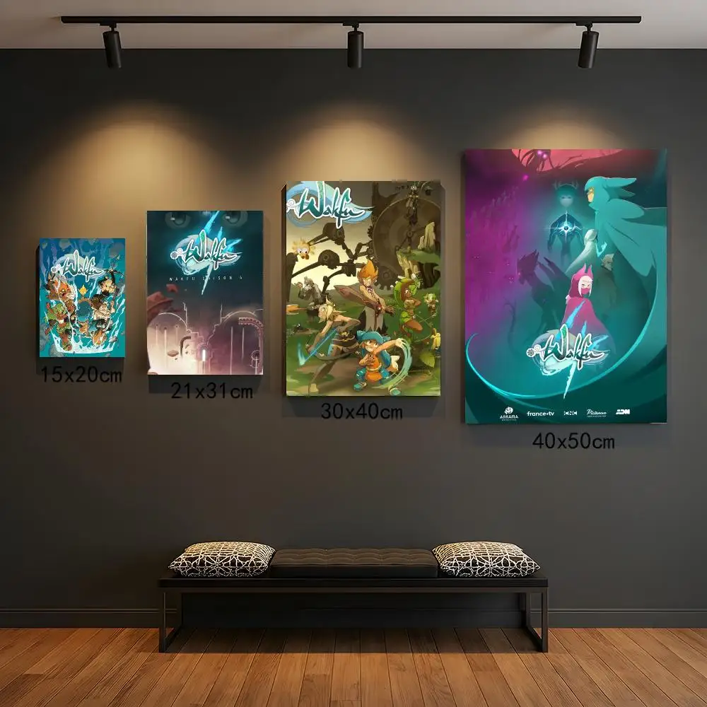anime W-Wakfu-U Poster Self Adhesive Wall Decor for Modern Home Cafe Office and Bar
