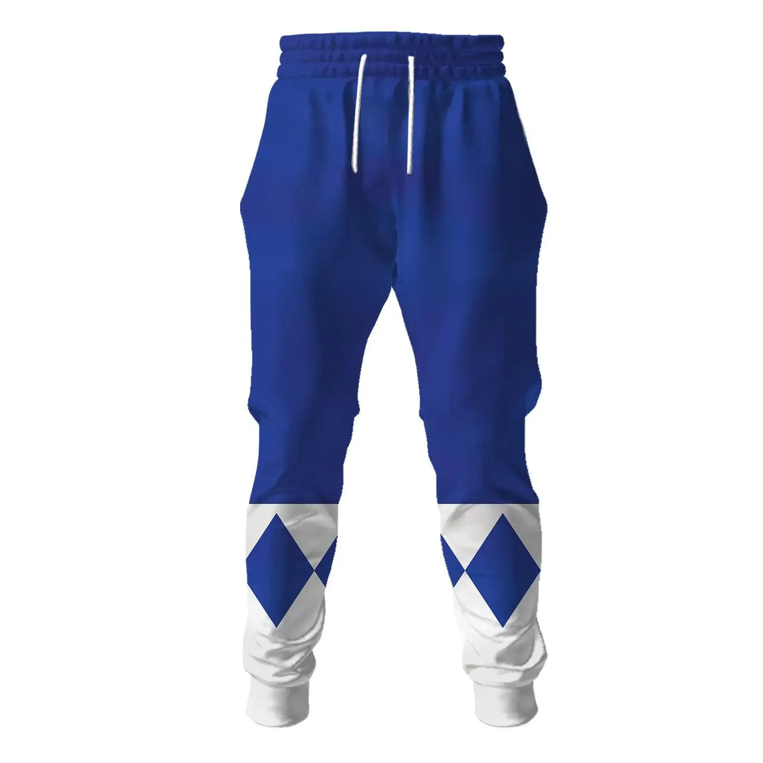 Men's 2-piece Sports Suit, Superhero Role-playing 3D Printed Hoodie and Sweatpants, Blue Powerful Ranger Costume view 3