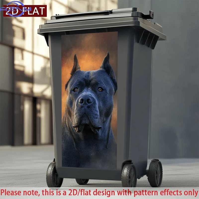 Pegatina Decorativa 2D/Plana de Perro Raza Cane Corso para Bote de Basura, Adhesiva, de PVC, Impermeable y Resistente a Arañazos
