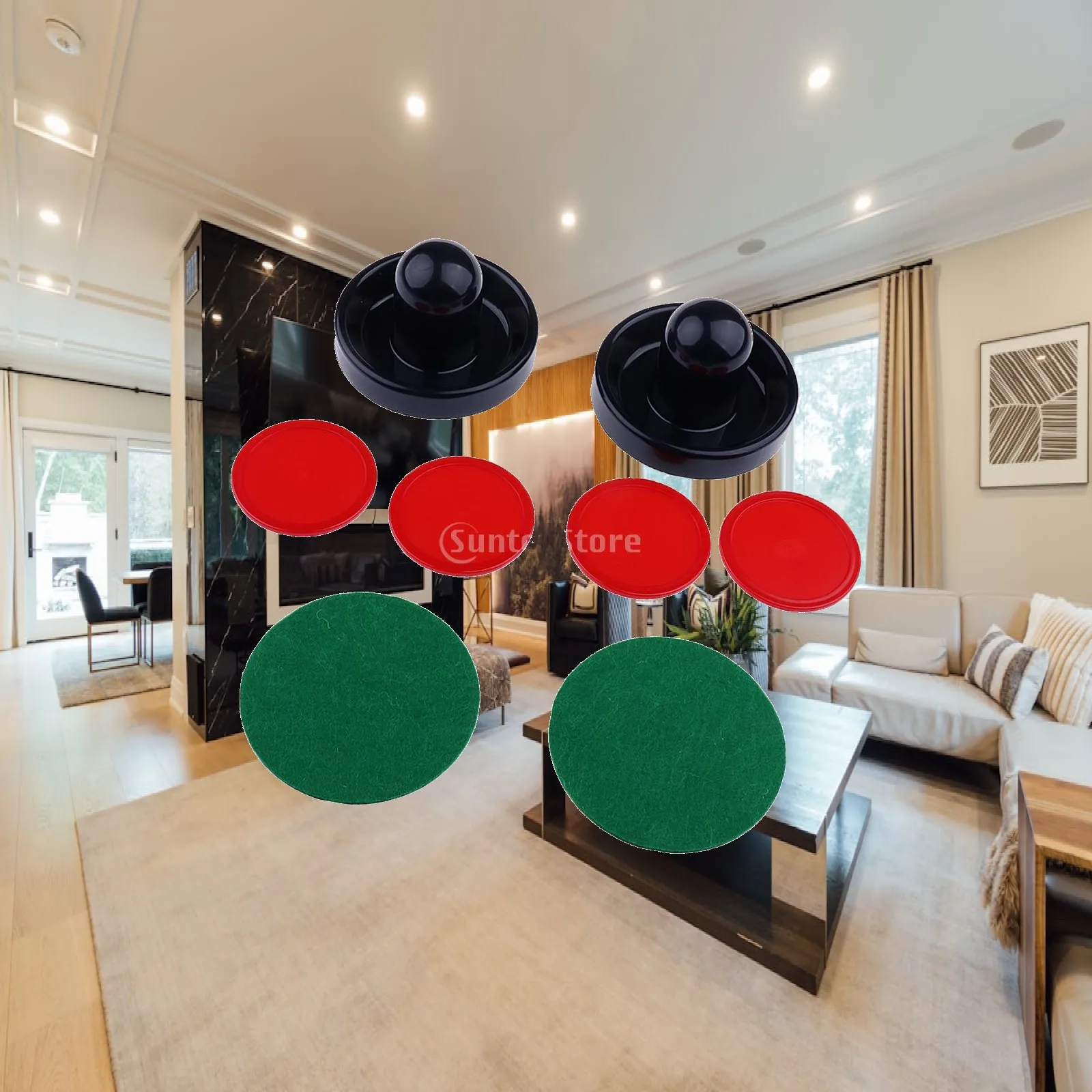 

Air Hockey Pucks and Strikers Set Multisize Replacement Accessories for Table Top Mini Air Hockey