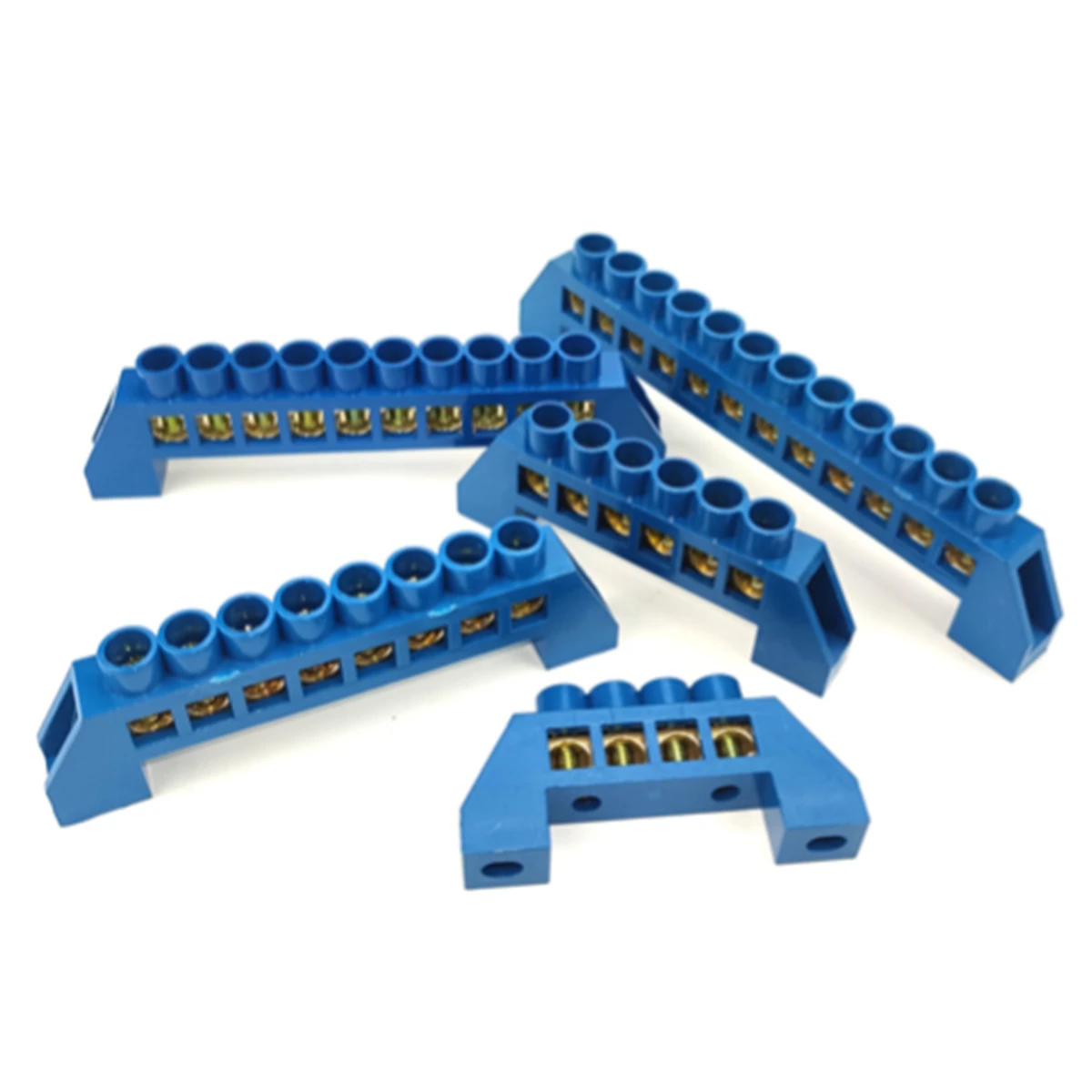 Brass Screw Grounding Bridge Terminal Block Connector Blue White Green Zero Line 4Pin 6Pin 8Pin 10PiN 12PiN Earth And Neutral