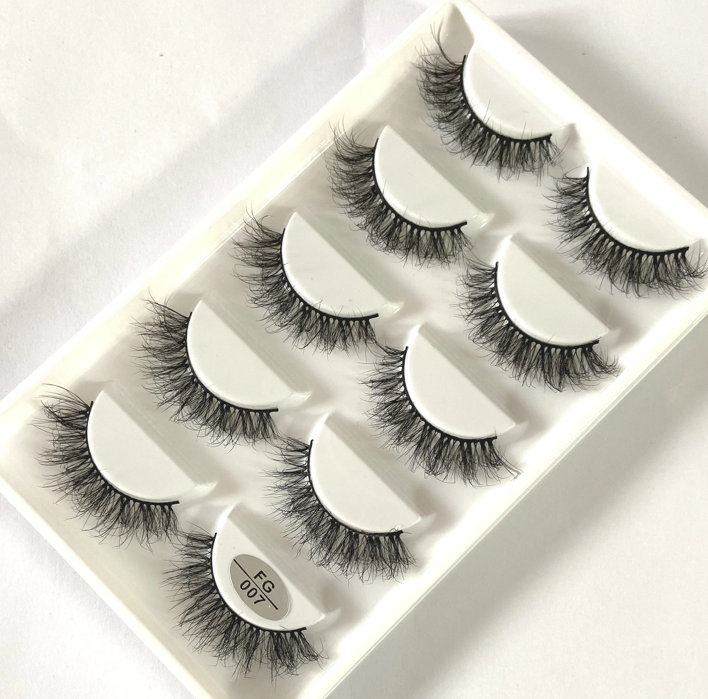 5Pairs 3D Faux Mink Lashes Natural Long Fluffy False Eyelashes Soft Eye Lashes Reusable Makeup Short Lashes Extension for Beauty