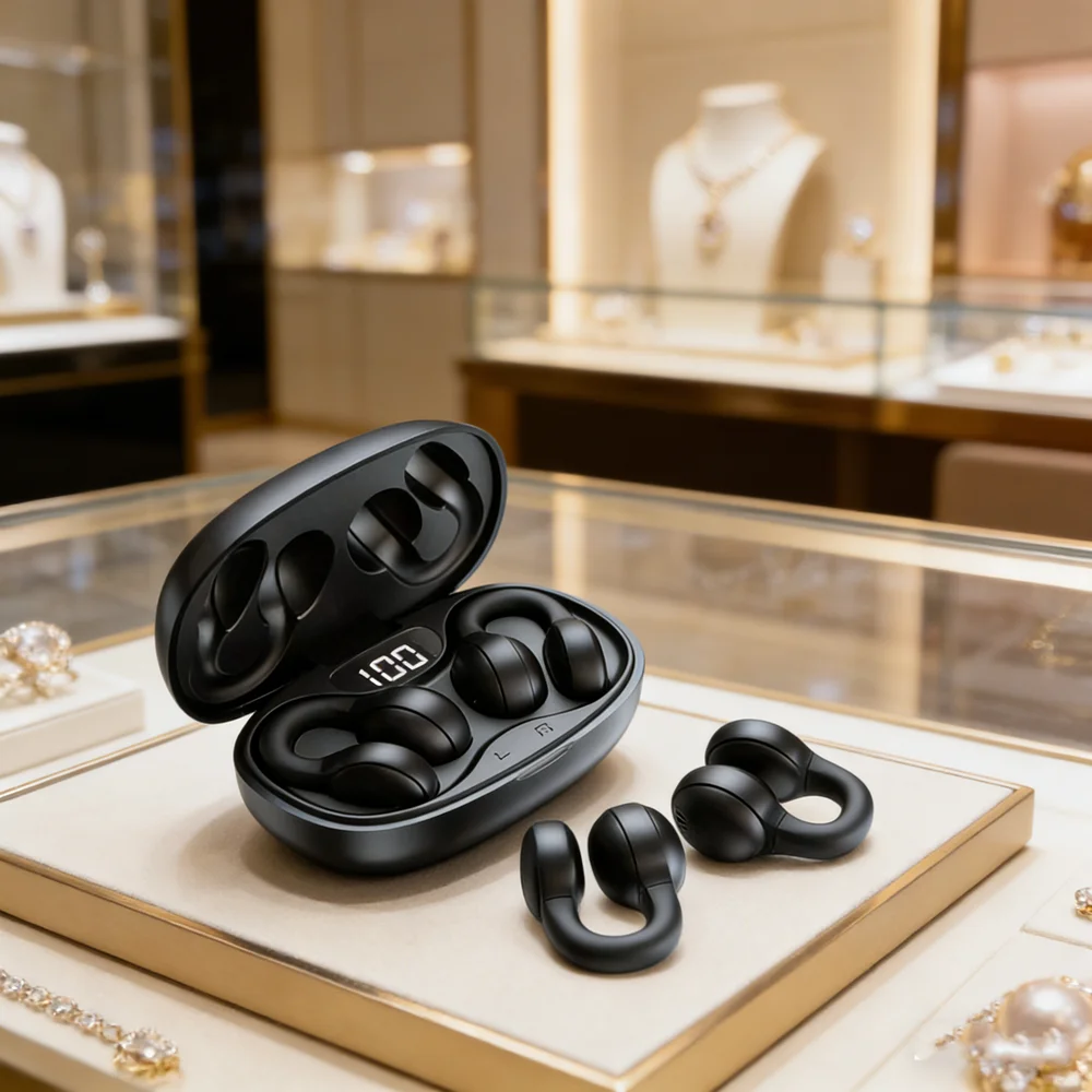 Wireless Earphone Noise Reduction Bluetooth LDE Power Display Earbuds in-Ear Headsets with Mic Touch Control for Phones