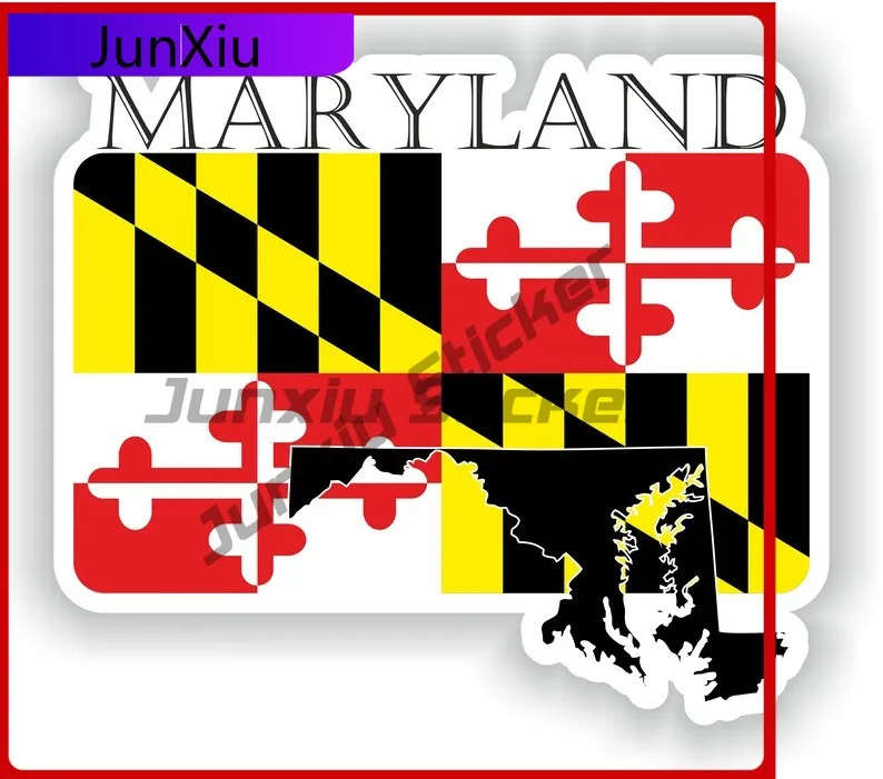 

Maryland Flag Map Sticker Custom Decals Car Suv Camping Accessories Motorcycle Stickers Funny Refit Decoration For Laptop Book