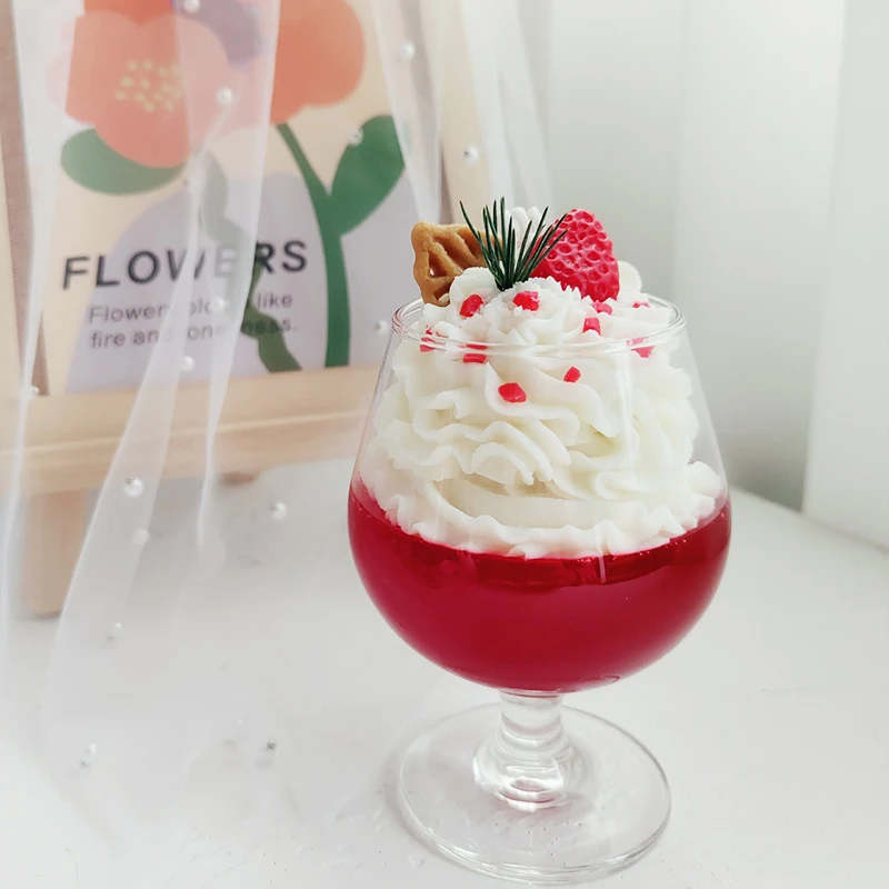 Picture 4: Romantic Creamy Red Wine Glass Scented Candle Soy Wax Dinner Decoration Handmade Gift Perfect for Birthday Parties
