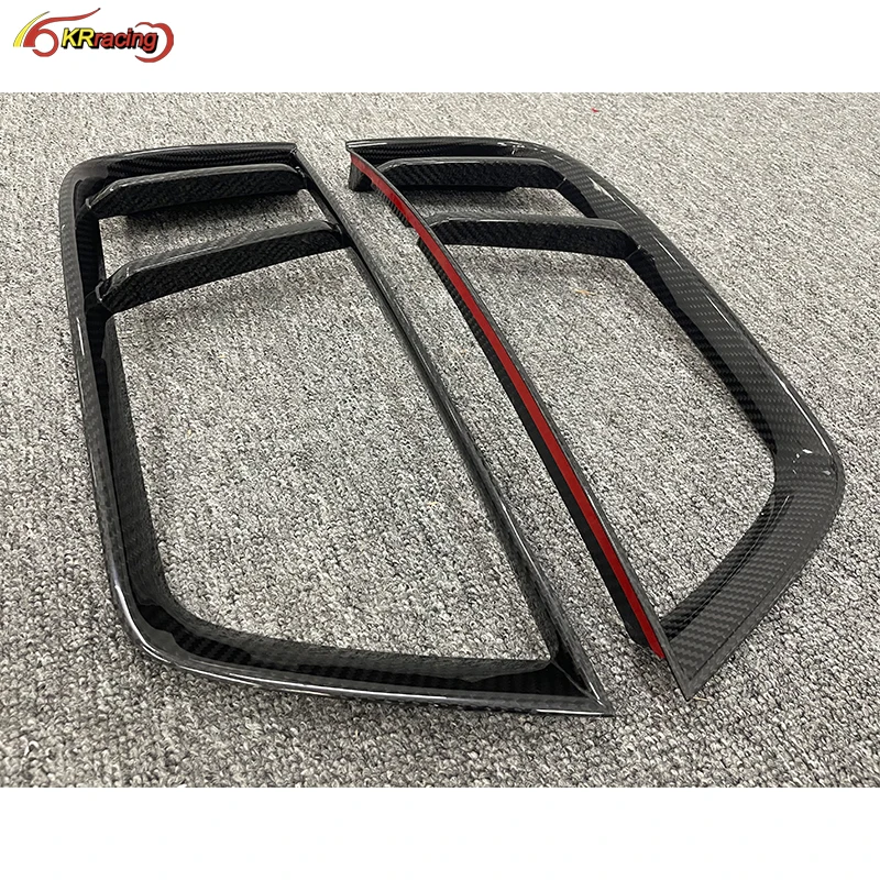 Dry Carbon Fiber Rear Bumper Lower Honeycomb Grill Air Vents For Audi R8 V10 Plus Coupe 2-Door 2016-2018