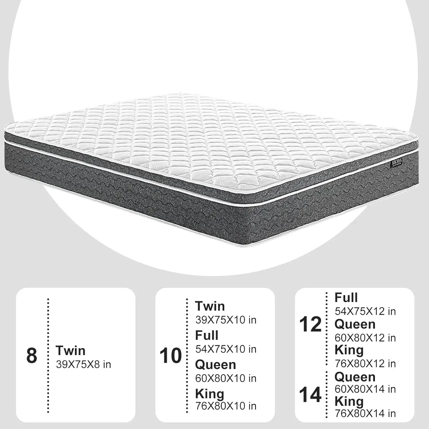 Mattress 12 Inch Hybrid Mattress Queen Size - Memory Foam & Individually Pocket Coils Springs | Pressure Relief | Motion Isolati