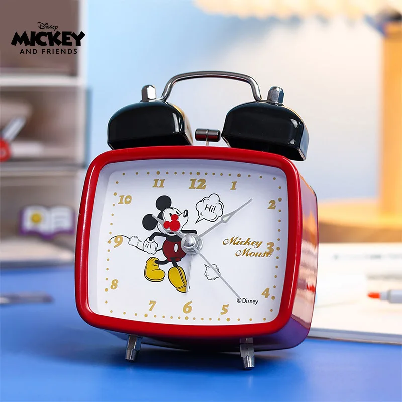 Reloj despertador de Marvel para niños, Spider Man, Disney, Mickey Mouse, sirena, Frozen, dibujos animados, estudiante, niño, niña, doble campana de cuarzo