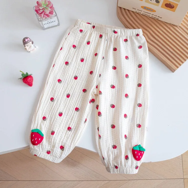Bequeme Baumwoll-Freizeithose für Mädchen, atmungsaktive Sommerhose mit elastischem Bund, niedliche Hasen-Unterhose für Kinder – Detail 3