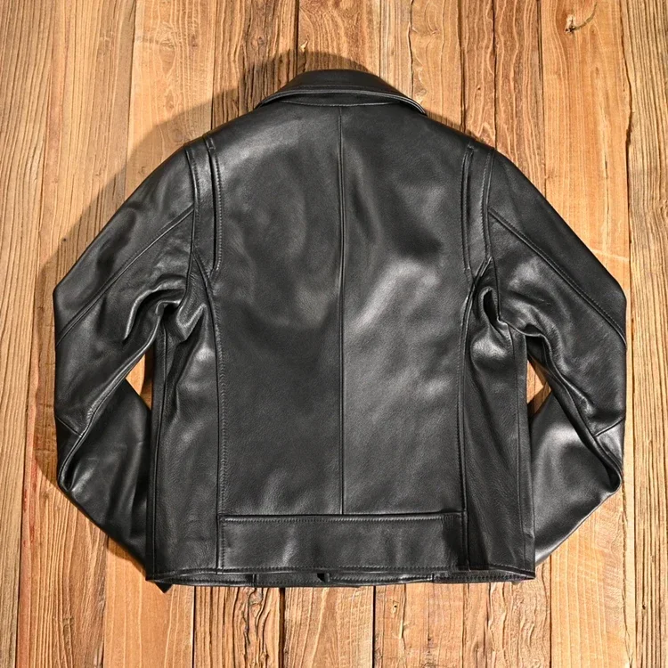 Chaqueta de cuero genuino para mujer, abrigo de piel de oveja, estilo Harley, Retro, novedad de 2023