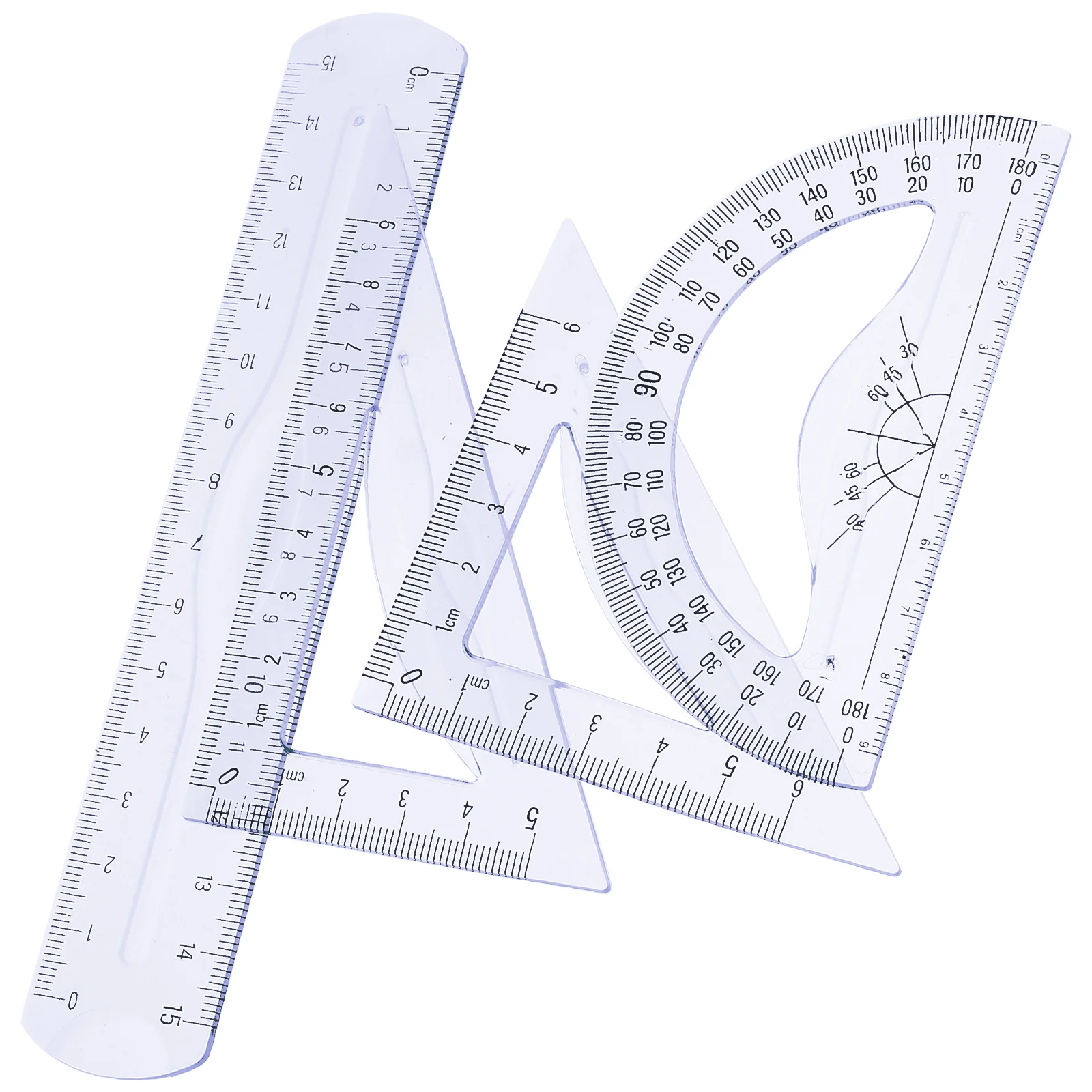 Straight Ruler Soft School Supplies Precise Protractor Design Drawing Tool Student Math