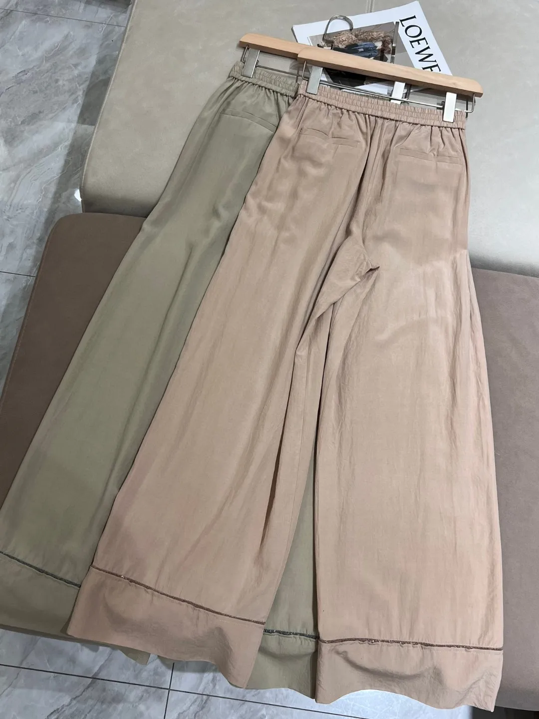 Spring high quality wide leg casual trousers