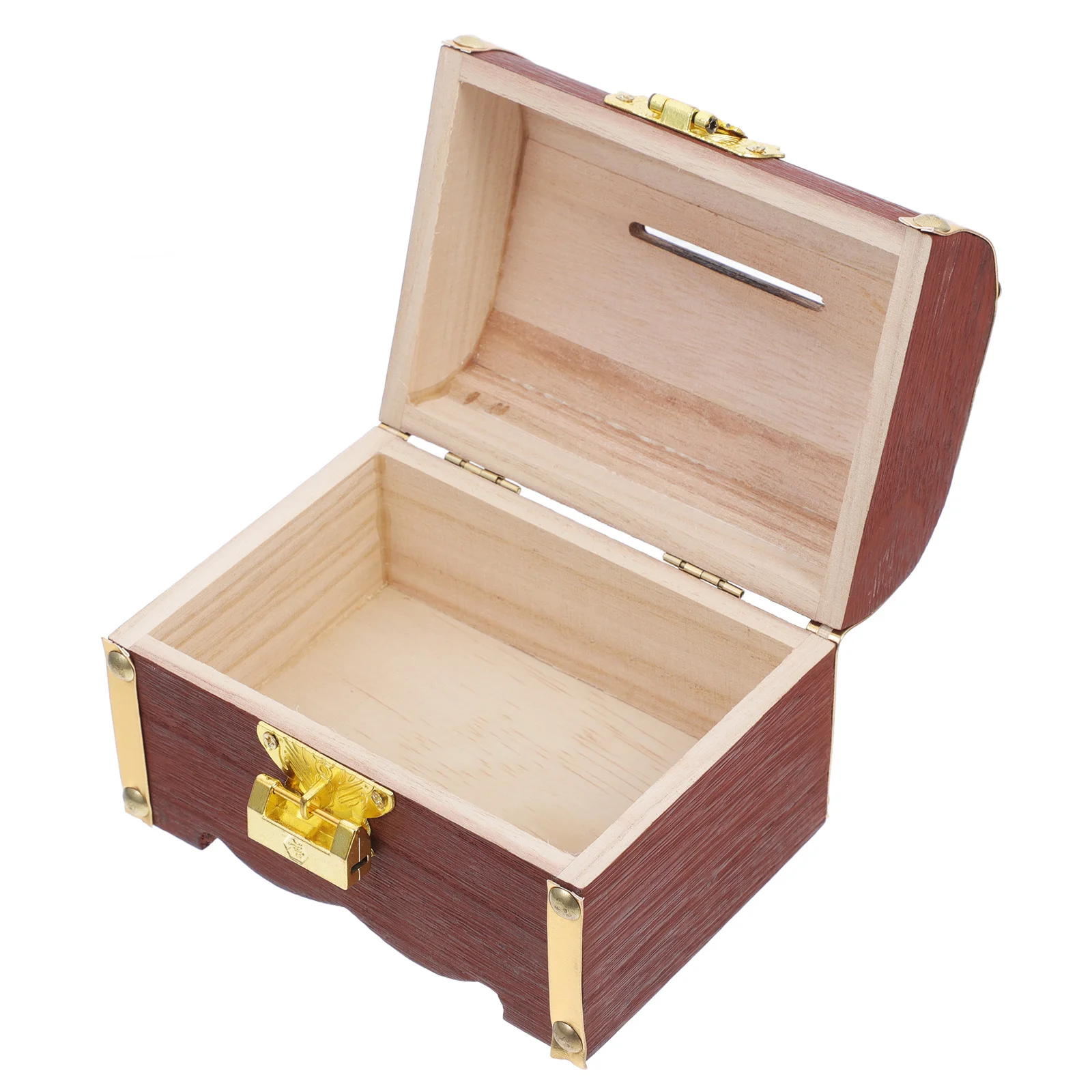

Wooden Vintage Money Case Decorative Storage Box Piggy Bank Multi-Function Coin Bank Creative Lock Sturdy Home Office Accessory