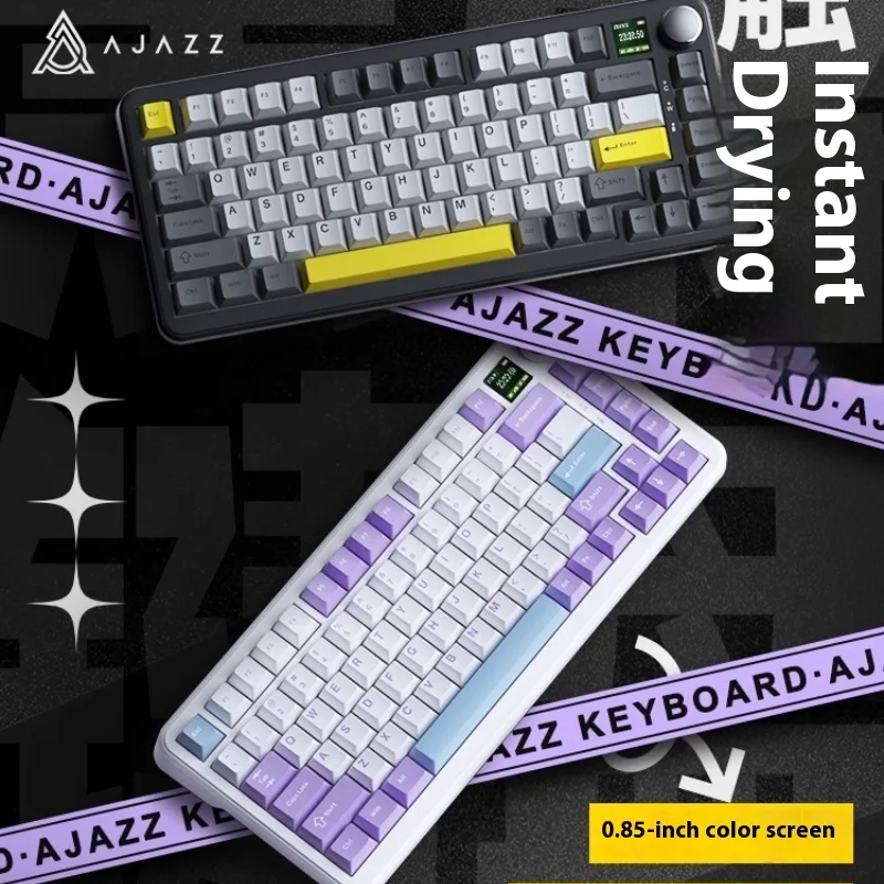 

Ak820max Ajazz Mechanical Gaming Keyboard Adjustable Key Travel Side Magnetic Axis Wireless Bluetooth Triple Mode Low Latency
