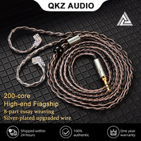 QKZ T1 Earphone Cable 200 Core Copper Silver-plated Upgrade Cable 0.75mm 3.5mm 2Pin Wired Headset For KZ ZSN ZS10 Pro EDX TRN