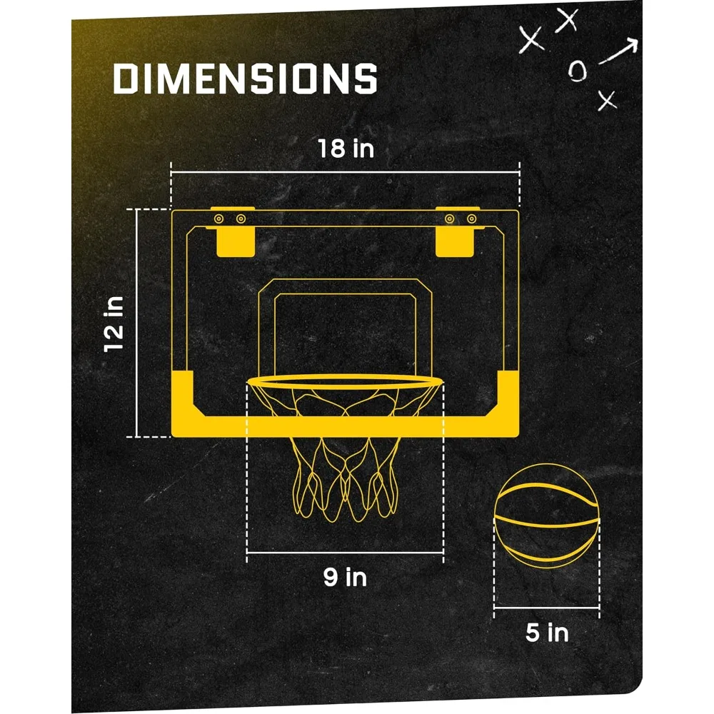 Mini Indoor Basketball Hoop - Over Door Portable Set for Home Office Dorm Practice Games Gifts